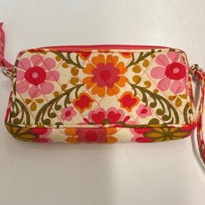 Floral Quilted Wristlet Clutch - Pink & Orange Vera bradley***